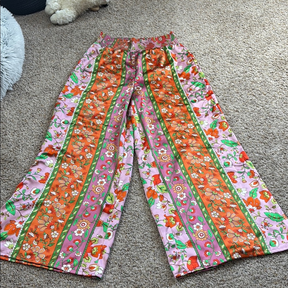 Floral Wide-Leg Pants